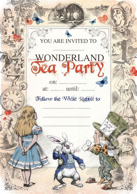 Alice In Wonderland Printable Mad Hatters Tea Party Invite My Xxx Hot
