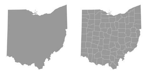 Premium Vector Ohio State Gray Maps Vector Illustration