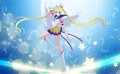 Sailor Moon Sailor Moon Crystal Rubia Ojos Azules Ni A Estrellas Usagi Tsukino Fondo De