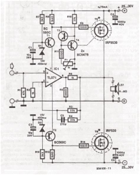 The circuit has been assembled and tested with very this is a very high 1500w power amplifier circuit diagram by rod elliott. Flow diagrams: Mosfet power amplifier schematics