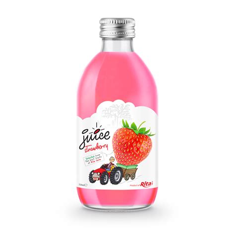 Fruit Drinks Strawberry Juice In 320 Ml Glass Bottle