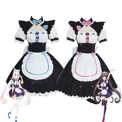 Nekopara Chocolate Vanilla Ova Maid Costume Apron Dress Uniform Outfit Anime Cosplay Cat Neko