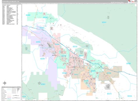 Coachella Valley Ca Metro Area Wall Map Premium Style By Marketmaps