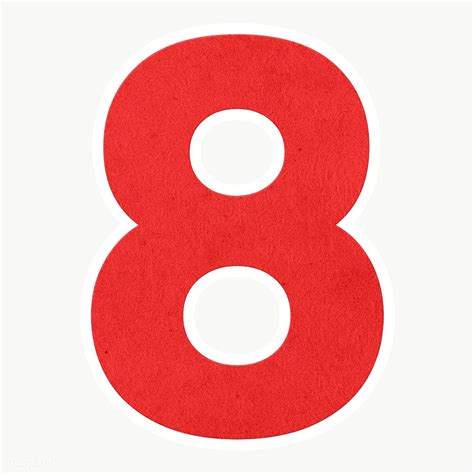 Red Number Eight Sticker Design Element Free Image By