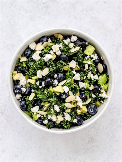 Kale Avocado Salad With Blueberries And Feta