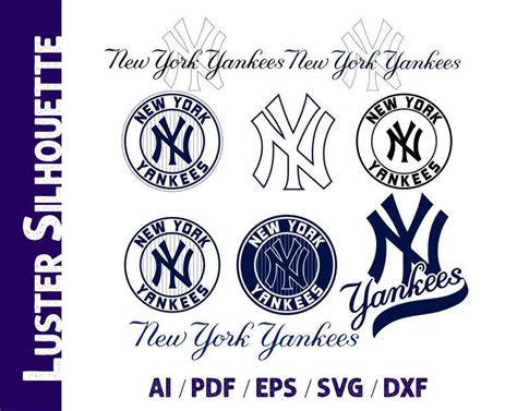 New York Yankees Svg Yankees Silhouette Baseball Logo Etsy Custom