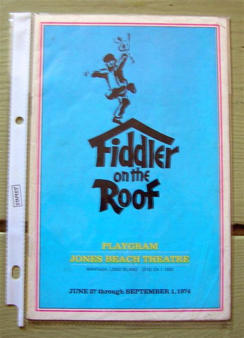 Fiddler On The Roof Playgram Jones Beach Theatre By None 1974