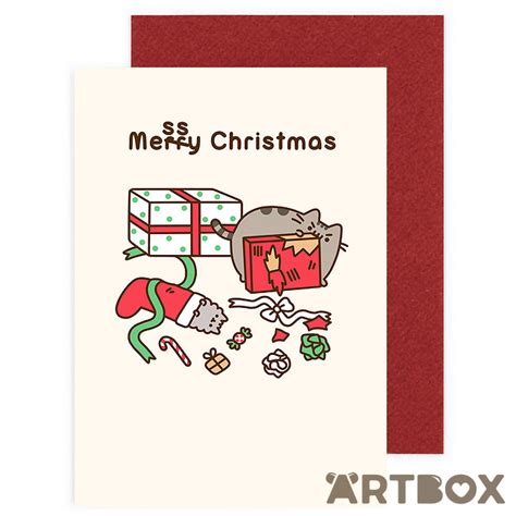 Buy Pusheen And Stormy Messy Christmas Greeting Card At Artbox