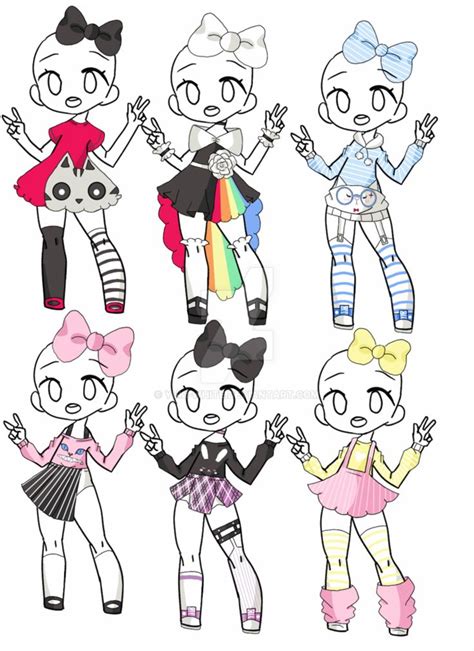 Outfit Adopt Set Open 16 By Yuki White Drawing Anime Clothes Cute