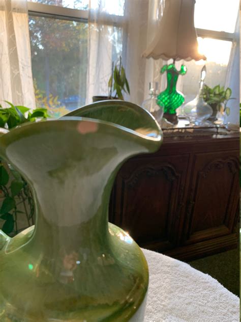 Vintage Royal Haeger Pottery Green Drip Glaze Pitcher Vase Etsy