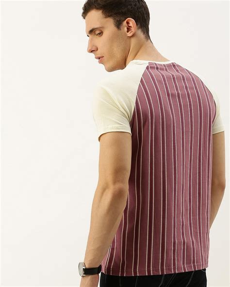 Buy Men S Pink Striped T Shirt For Men Pink Online At Bewakoof