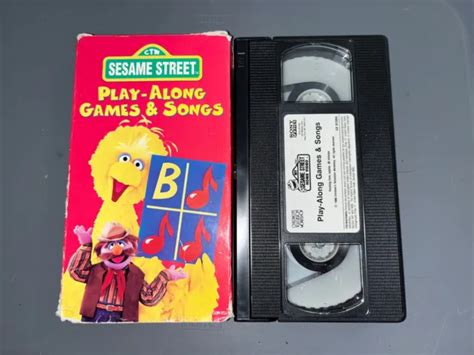 Sesame Street Play Along Games And Songs Vhs Tape 1986 Rare Clean Vg