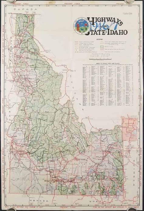 Idaho Highway Map Of Vacation Land 1946 47 Map Title