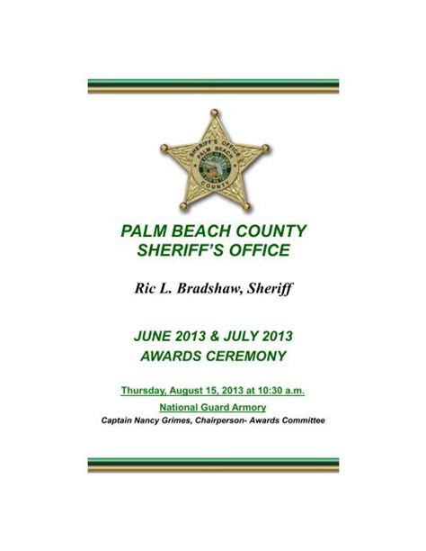 June 2013 Palm Beach County Sheriffs Office