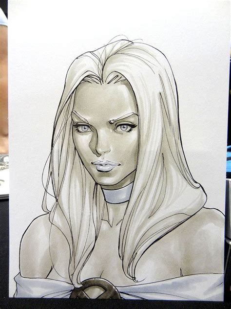 Emma Frost Con Sketch David Yardin Marvel Girls Marvel Dc Comics