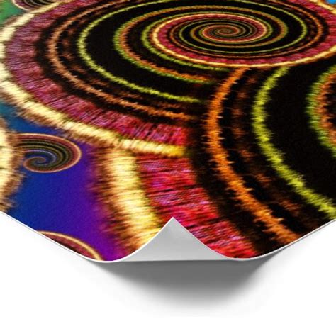 Funky Rainbow Swirl Fractal Art Pattern Poster Zazzle
