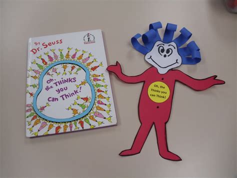 Easy craft idea to go with Dr. Seuss' book, "Oh, the Thinks you can