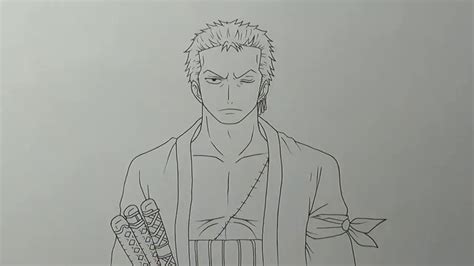 How To Draw Zoro From One Piece Step By Step Tutorial Youtube
