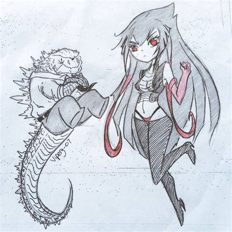 Godzilla x muto wip 1. Godzilla/FeMuto : human (chibi) by https://www.deviantart ...