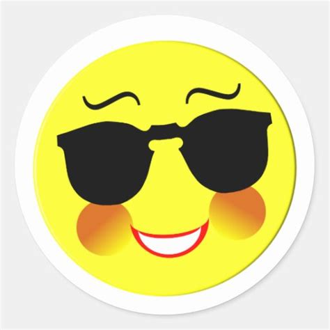 Emoji Fun Cute Trendy Smiley Faces Round Sticker Zazzle