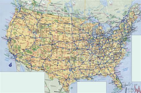 United States Map With Highways Interactive Map