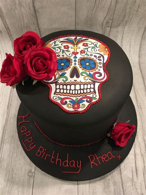 Day Of The Dead Birthday Cake Sugar Skull Birthday Day Of The Dead