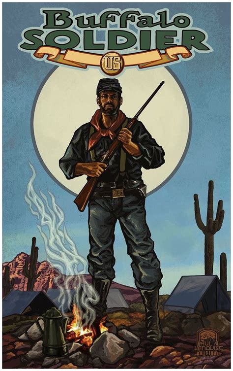 Buffalo Soldier Giclee Art Print Poster By Paul A Lanquist 30 X 45