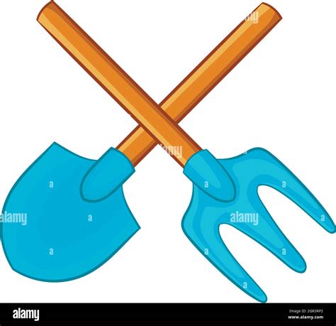 Shovel And Pitchfork Icon Cartoon Style Stock Vector Image And Art Alamy