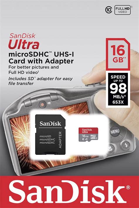 Sandisk Ultra Photo Microsdhc Card 16 Gb Class 10 Uhs I A1 Rating