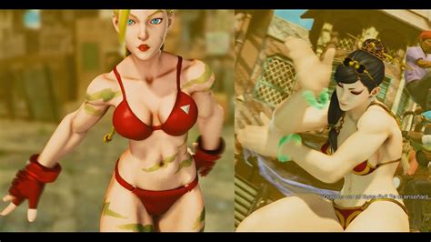 Street Fighter V Cammy And Chun Li Bikini Galore Youtube