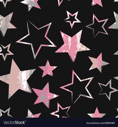 Seamless Universal Pattern Grunge Texture Stars Vector Image