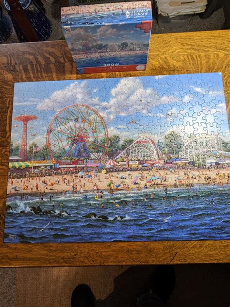 Thomas Kinkade Coney Island Jigsaw Puzzle 300 Piece Large Pieces Easy