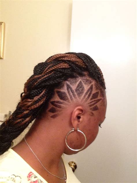 My Braided Mohawk With Shaved Sides And A Design Braided Mohawk