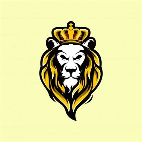 Premium Vector Lion Head With Crown Lion Head Logo Lion Artwork