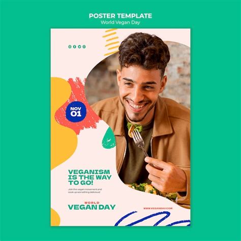 Free Psd World Vegan Day Vertical Poster Template