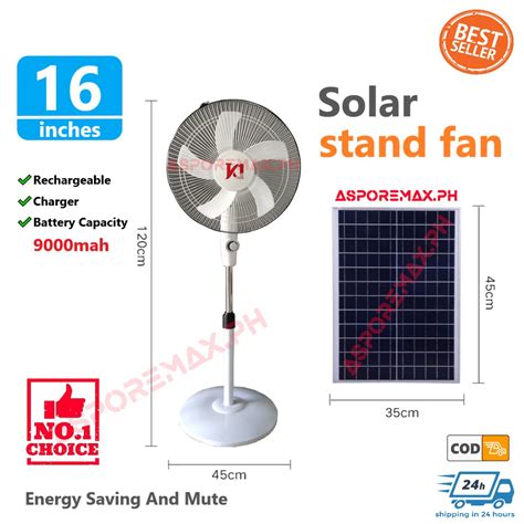Solar Stand Fan 16 Inches Solar Electric Fan Plug And Play Cod Shopee Philippines