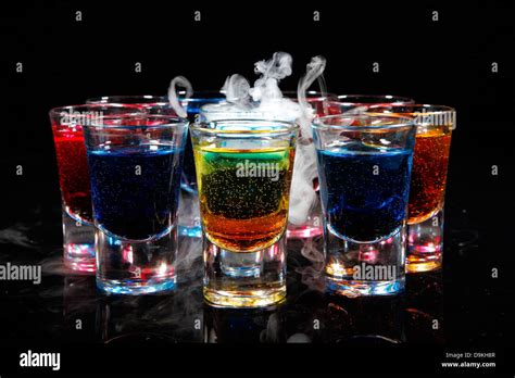Several Alcohol Shots Stock Photo Alamy