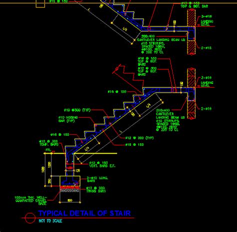 Concrete Stair Structural Detail Cad Files Dwg Files Plans And Details