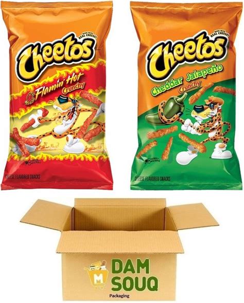 Damsouq® Mixpak Chips Cheetos Crunchy Flamin Hot Cheddar Jalapeno 2x 226gr Bol