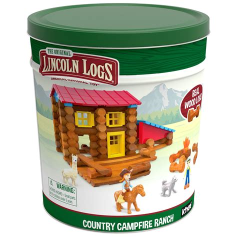 Lincoln Logs Country Campfire Ranch Real Wood Logs 124 Pieces