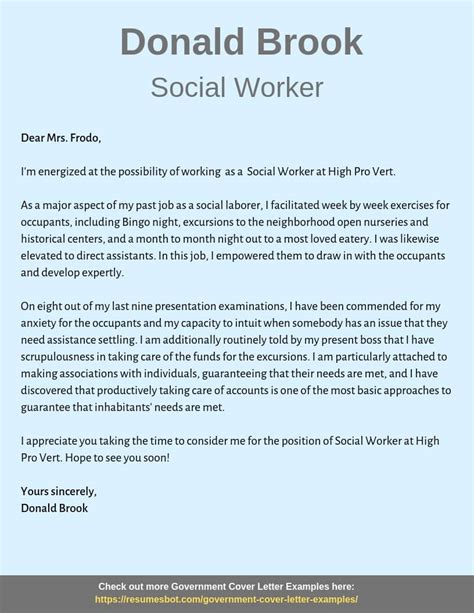 Social Worker Cover Letter Samples And Templates Pdfword