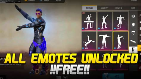 get all emotes for free in garena free fire unlock all free fire emotes youtube