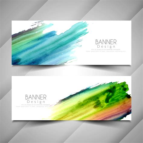 Abstract Elegant Colorful Watercolor Banners Set 281433 Vector Art At