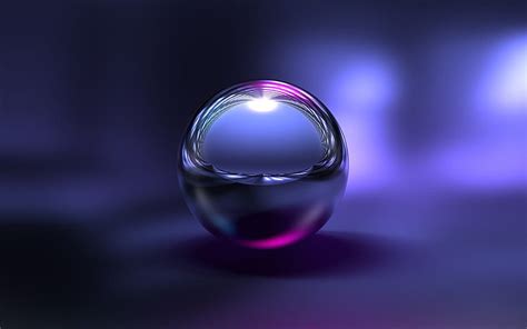 Glass Sphere Purple Blurred Background Creative 3d Graphics Spheres