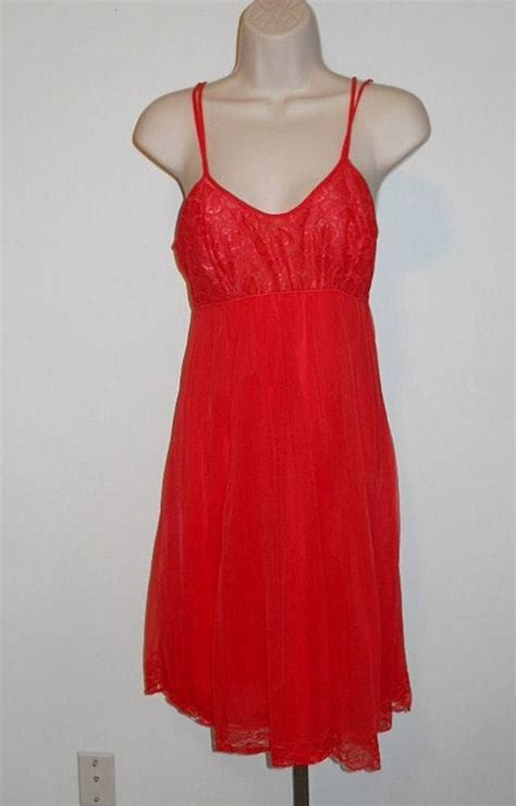 Vintage Red Grecian Style Nightgown ~ 1960s French Gem
