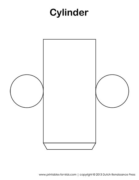 Cylinder Template Also Has Templates To Other 3d Figures 3d Shapes