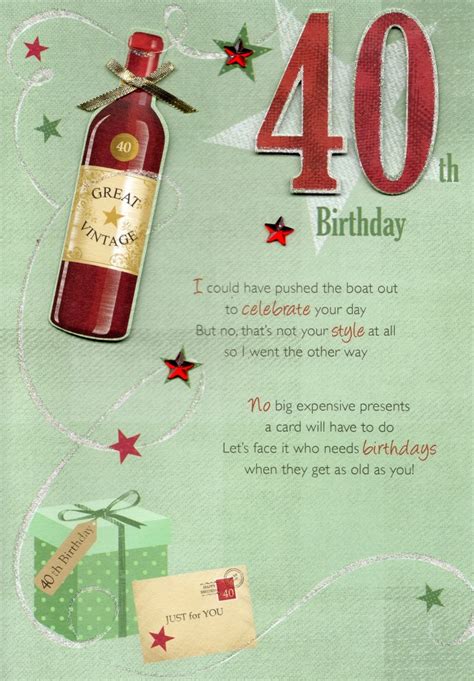40th Happy Birthday Greeting Card Cards Love Kates