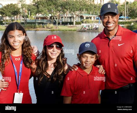 Tiger Woods His Son Charlie His Daughter Sam Woods Left And His