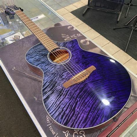 Ibanez Aewc32fm Psf Purple Sunset Fade Thin Body Acoustic Electric Guitar