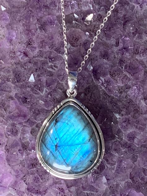 Large Labradorite Pendant Set With Sterling Silver Etsy